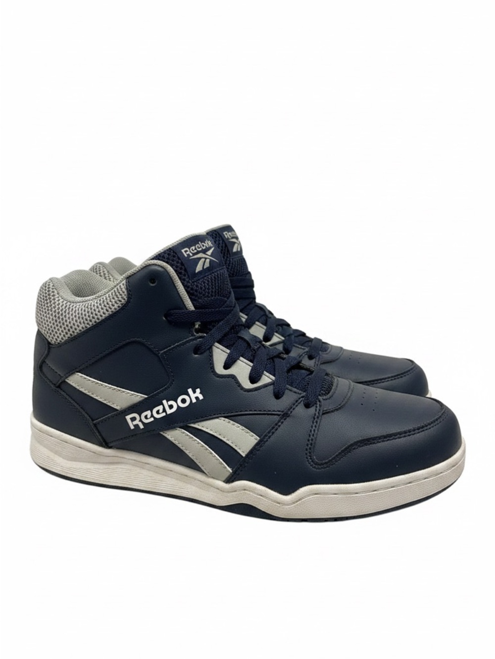 Brand NWOT Reebok Men's Navy and Gray High-Top Sneakers